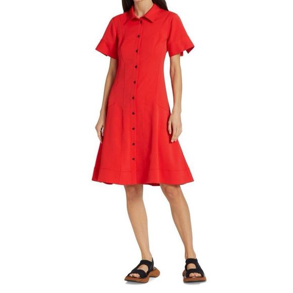 PROENZA SCHOULER WHITE LABEL White Label Short Sleeve Shirtdress US 6 $450 - Picture 1 of 12